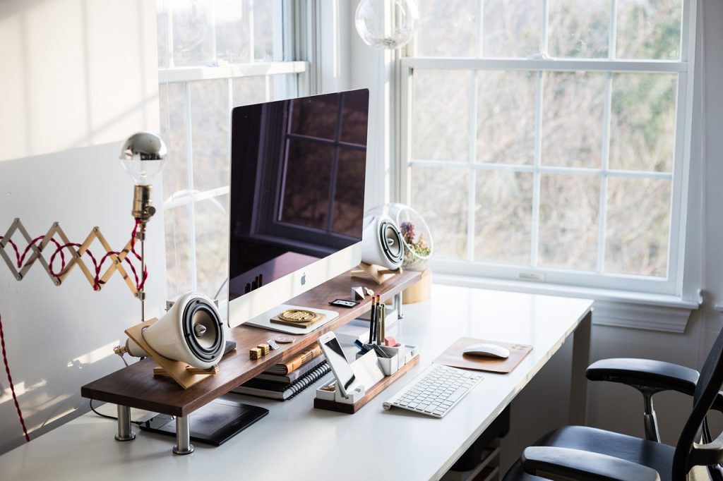 Organized minimalist desk space