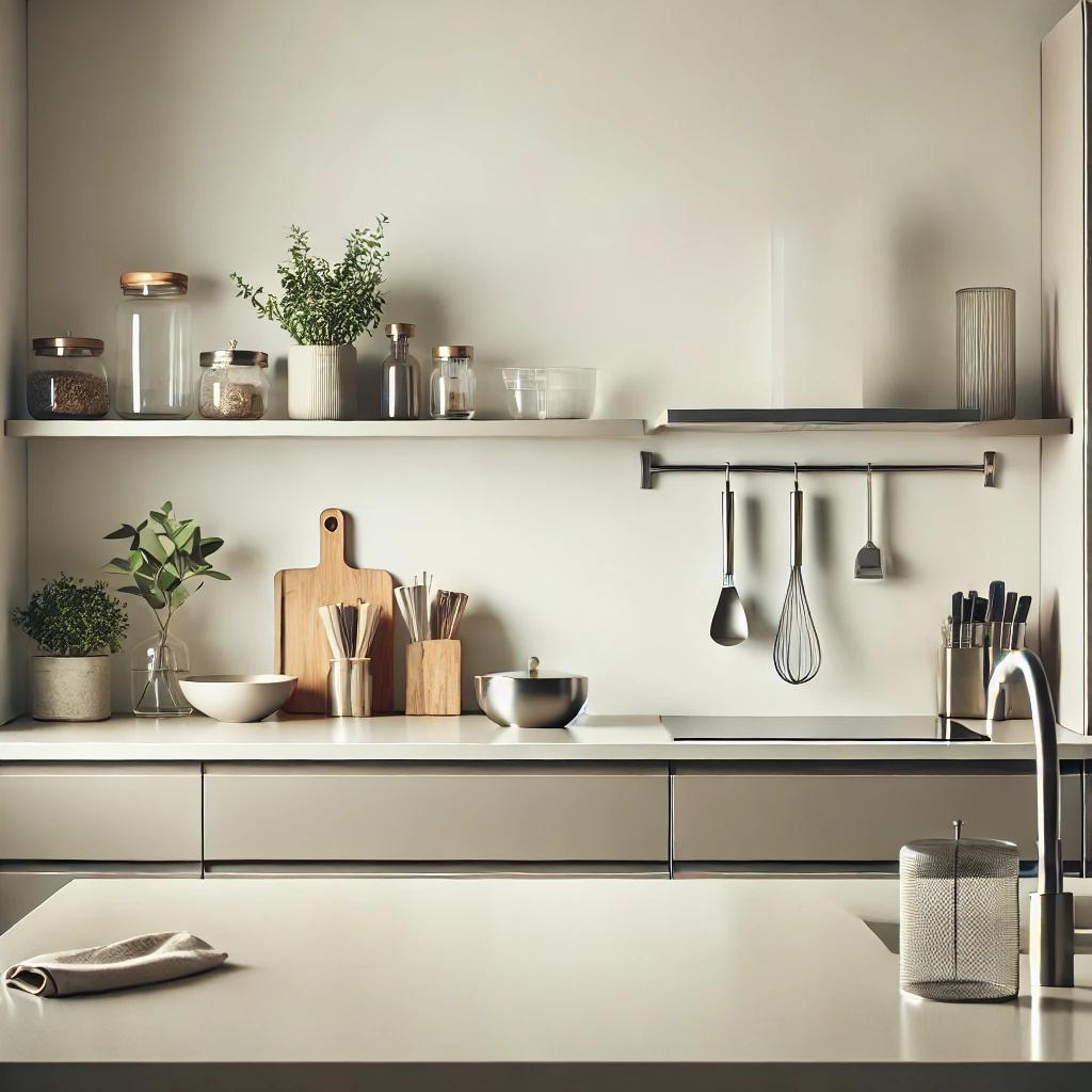 A clean kitchen countertop with no clutter